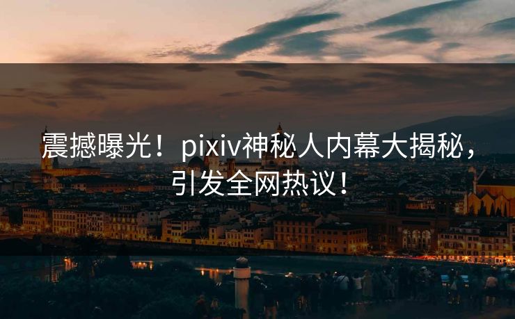 震撼曝光！pixiv神秘人内幕大揭秘，引发全网热议！