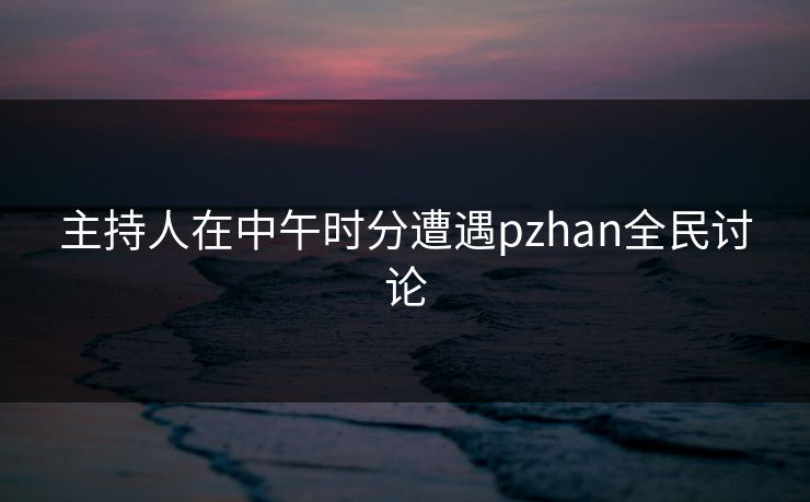 主持人在中午时分遭遇pzhan全民讨论