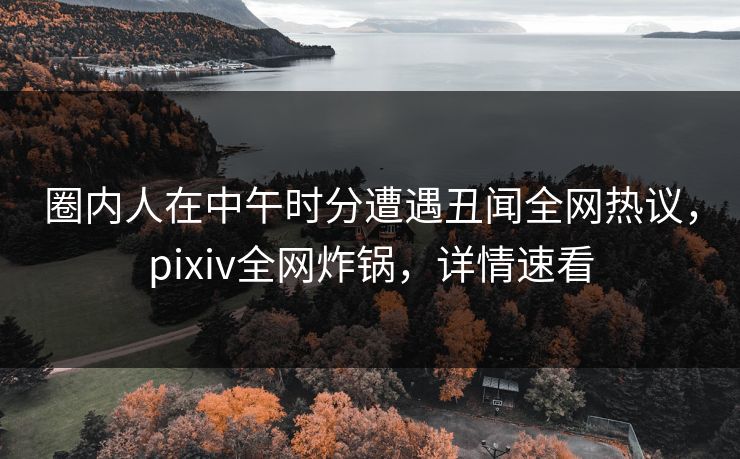 圈内人在中午时分遭遇丑闻全网热议，pixiv全网炸锅，详情速看